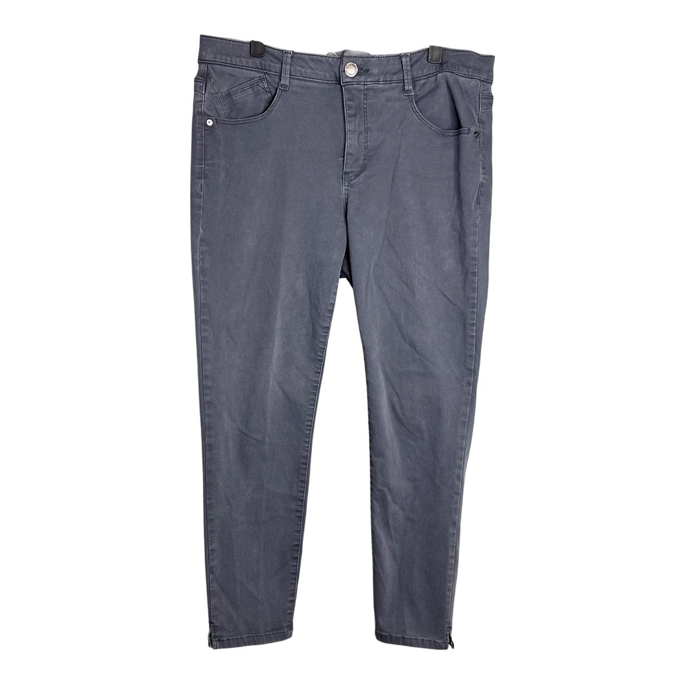 Wit & Wisdom Ab Solution Ankle Skinny Jeans Sz 14W Gray Slimming Stretch